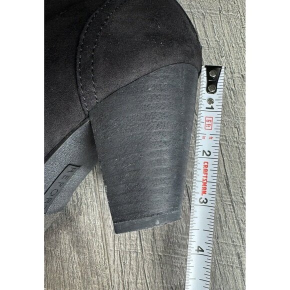 Report Martin Ankle‎ Boots Womens 7.5 Black Faux Suede Zip Back 3" Heel with Box - Picture 6 of 7